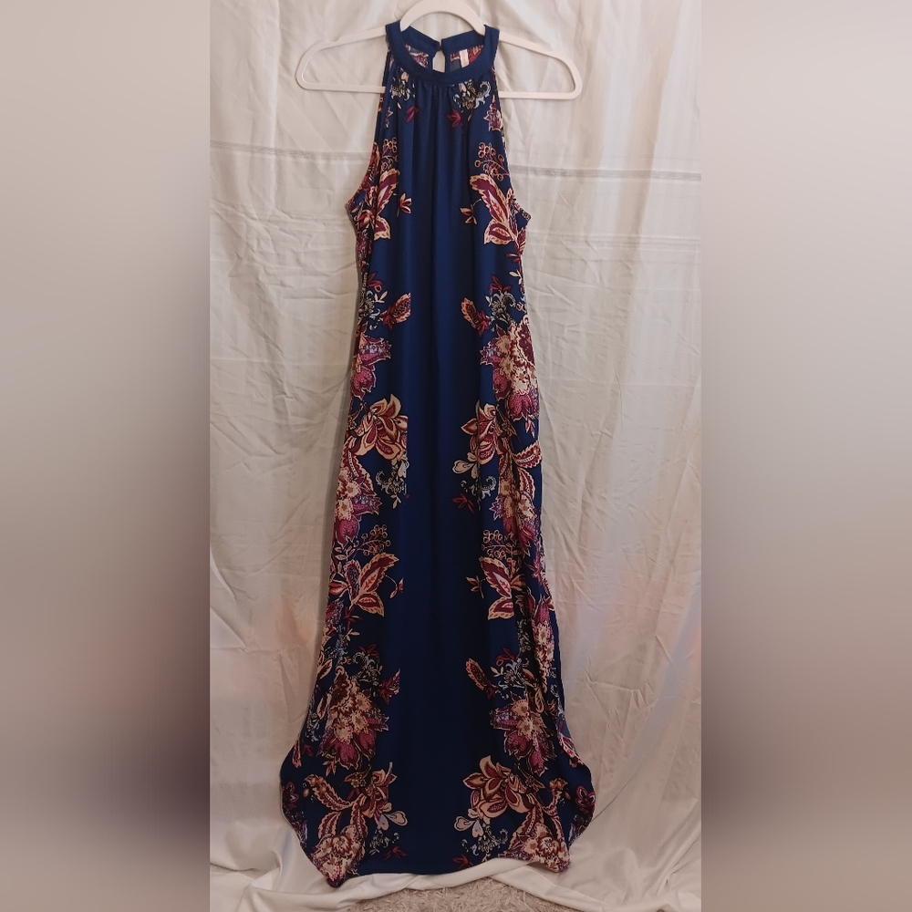 Xhilaration Blue Pink Halter Sundress for Weddings